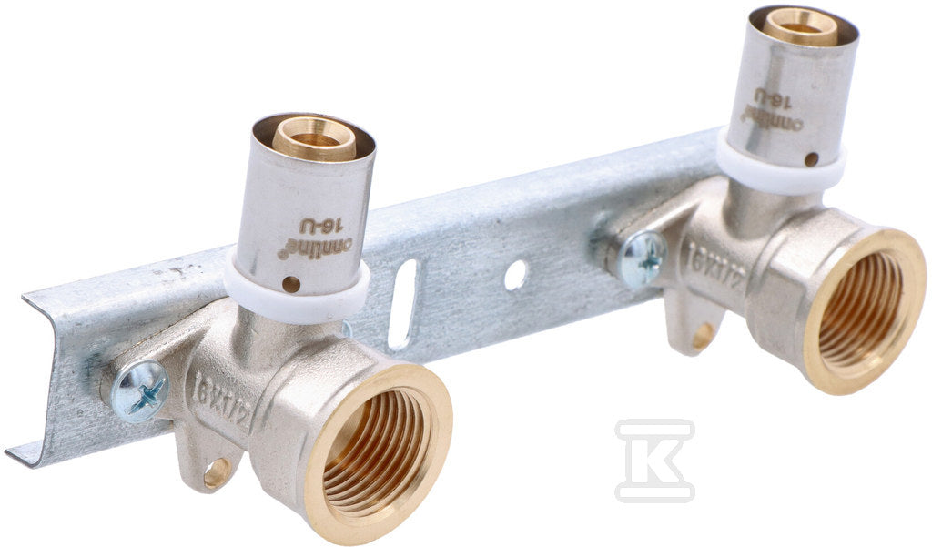 Płytka montażowa 100mm z kolankami press GW 16mm x 1/2" Onnline