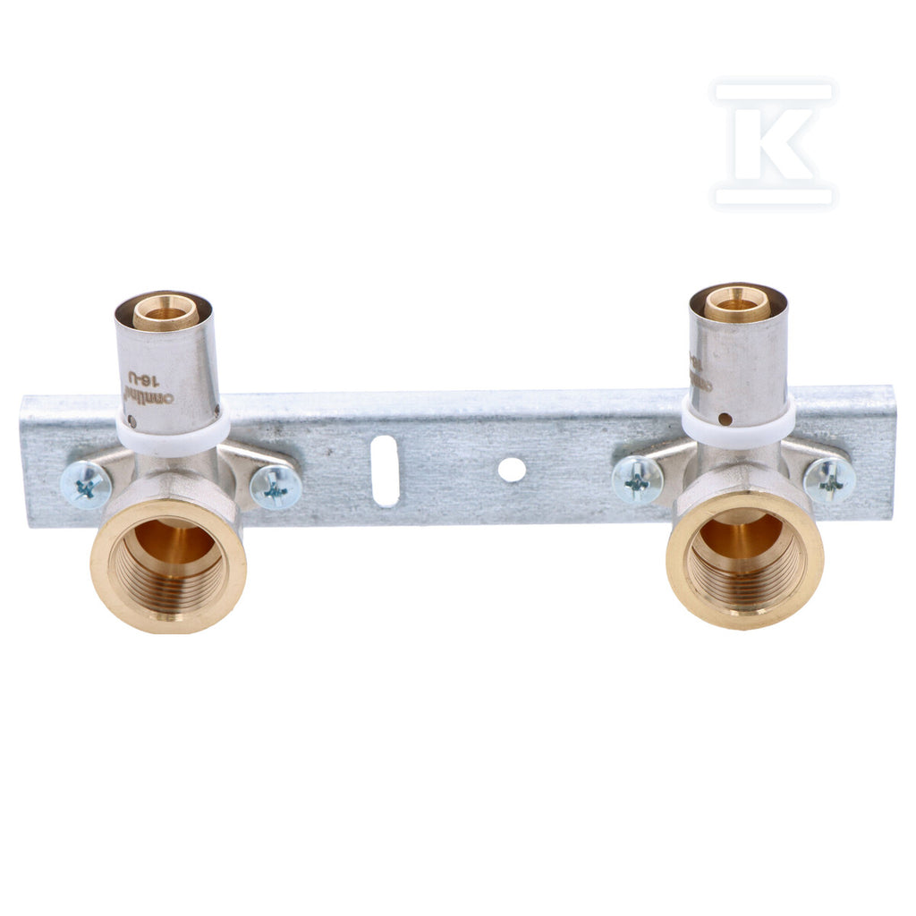 Płytka montażowa 100mm z kolankami press GW 16mm x 1/2" Onnline