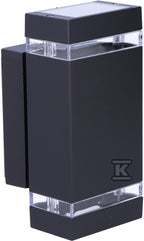 Oprawa elewacyjna ZEW EL235, 2xGU10, 35W, IP44, czarna