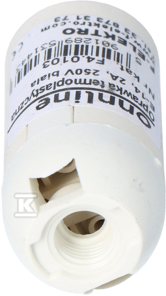 Oprawka termoplastyczna E-14, 2A, 250V biała ONNLINE