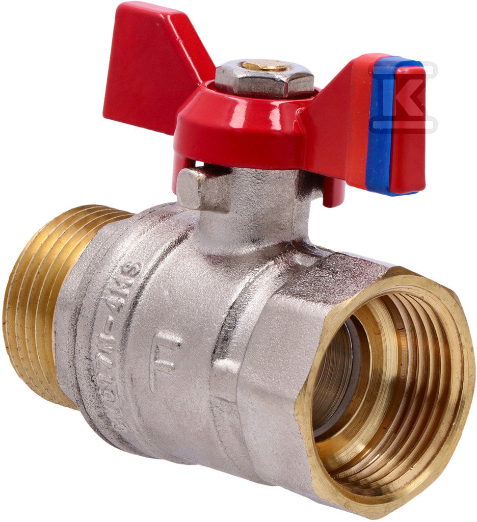Kurek kulowy nakrętno-wkrętny z motylkiem, 1", F-Comfort