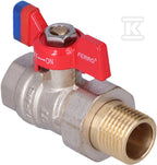 Kurek kulowy nakrętno-wkrętny z motylkiem, ze śrubunkiem, 1/2", F-Comfort