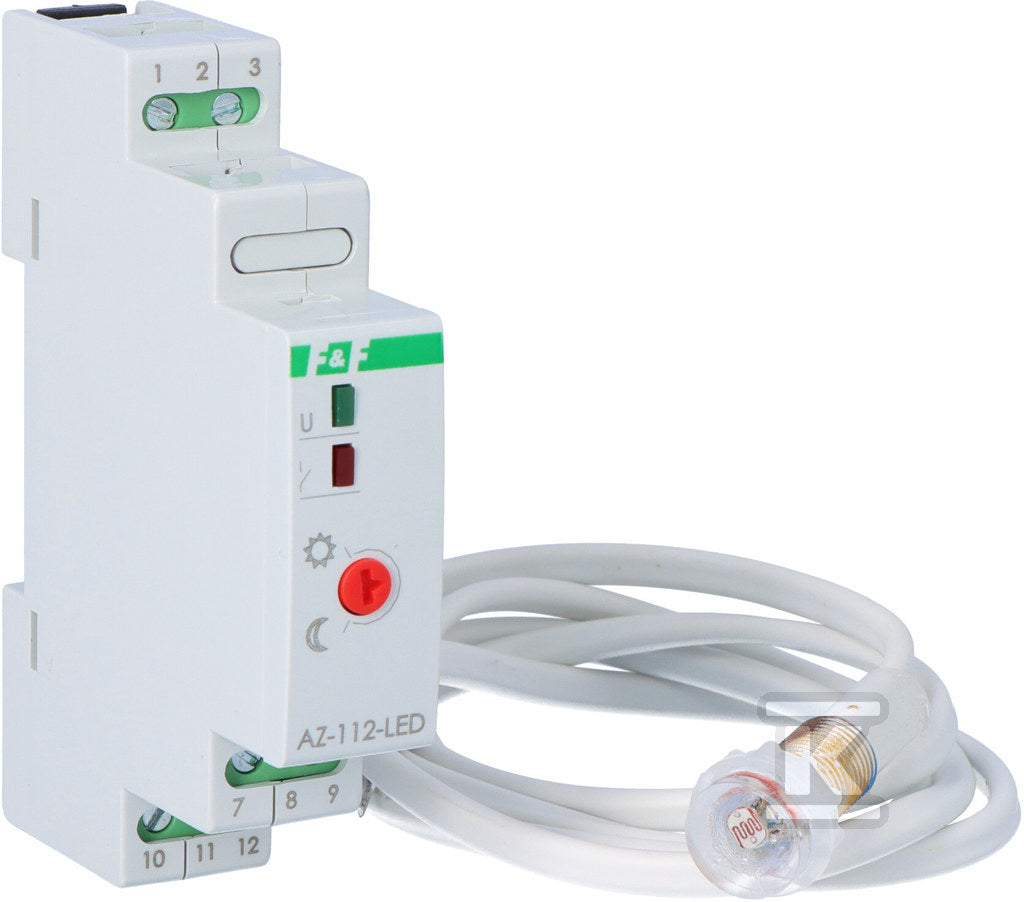 Automat zmierzchowy AZ-112-LED z zewnętrzną sondą, przekaźnik InRush16 A (160 A/20 ms)