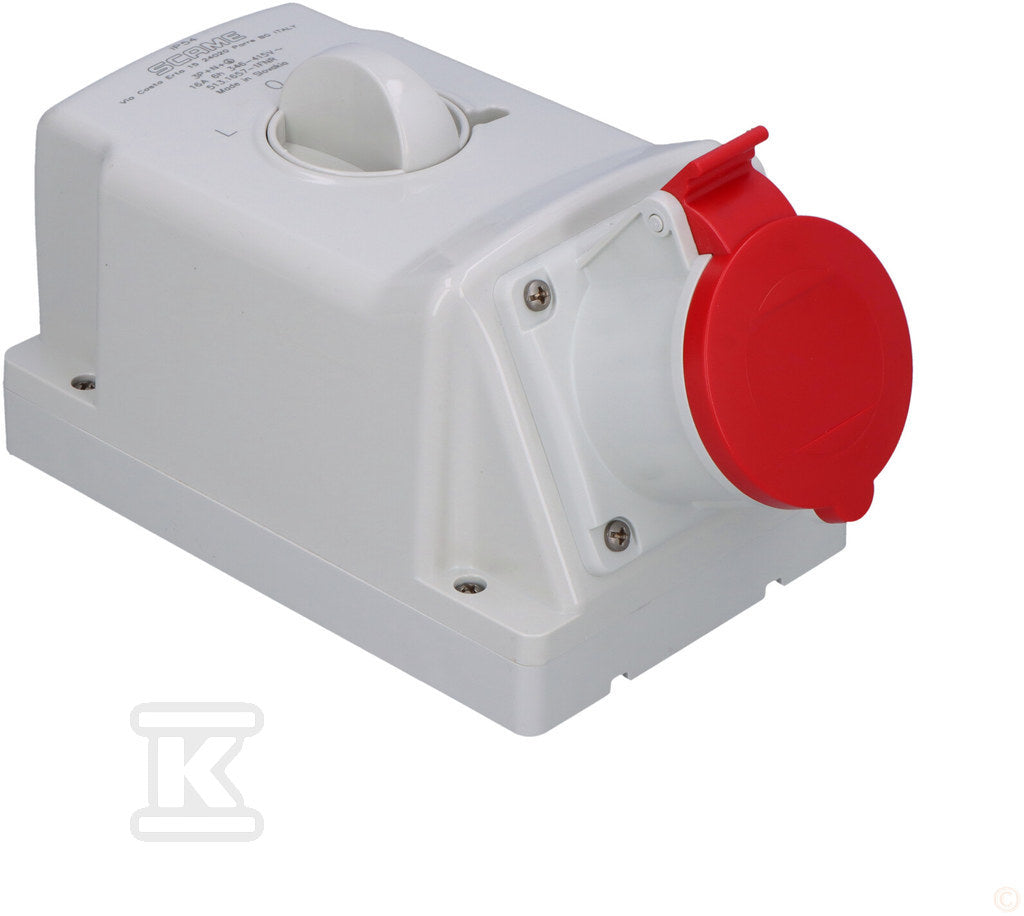 Gniazdo natynkowe OPTIMA-COMBI 3P+N+E 16A + 230V z przełącznikiem L-0-P
