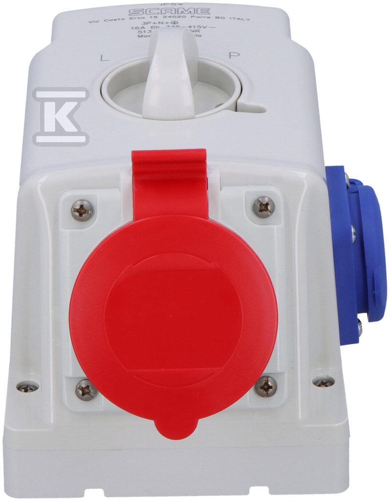 Gniazdo natynkowe OPTIMA-COMBI 3P+N+E 16A + 230V z przełącznikiem L-0-P