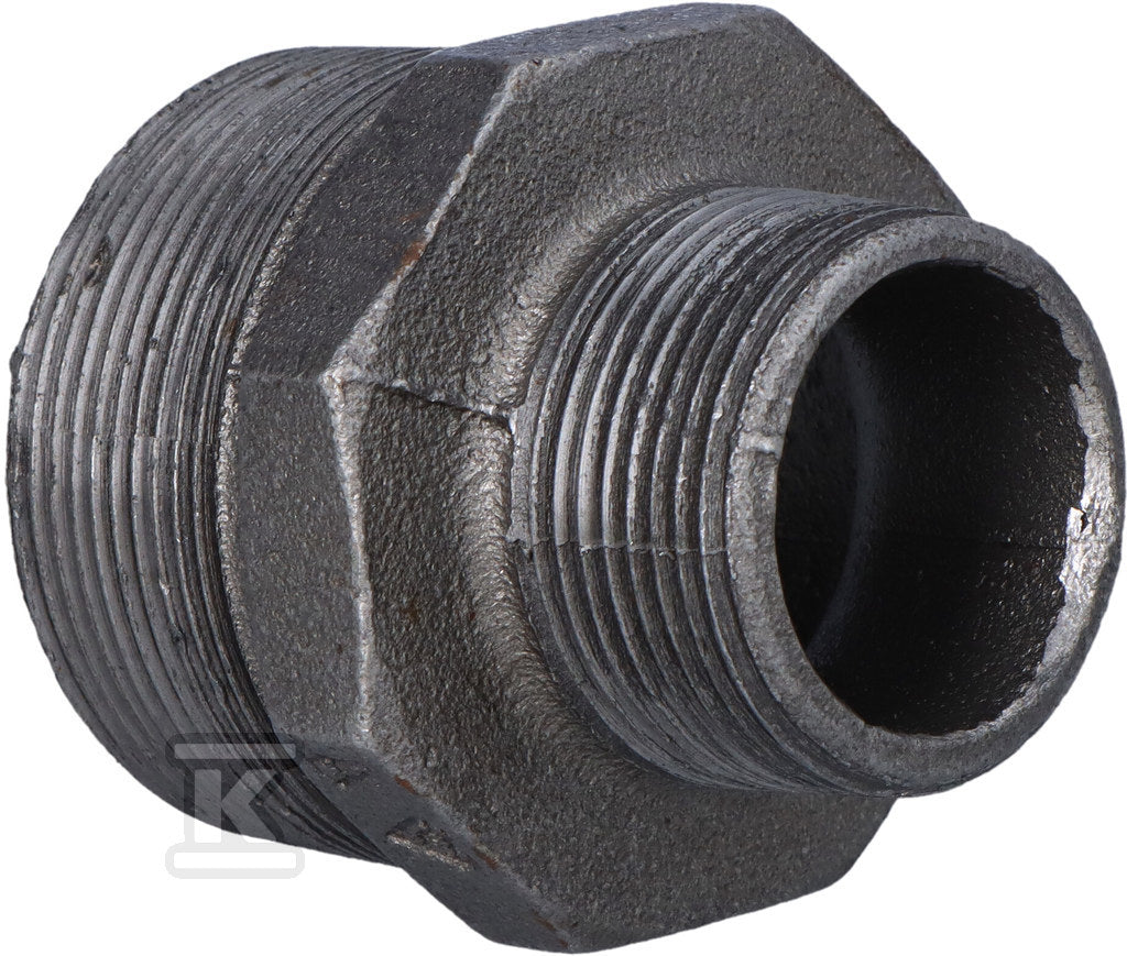 Nypel redukcyjny czarny, GZ 2"x5/4"