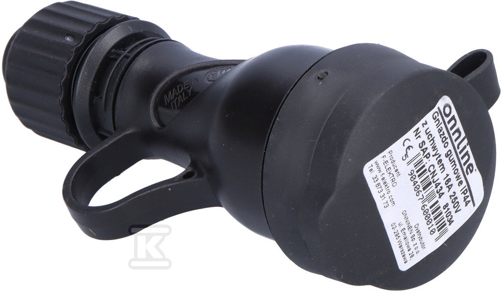 Gniazdo gumowe z uchwytem 16A 250V IP44, ONNLINE
