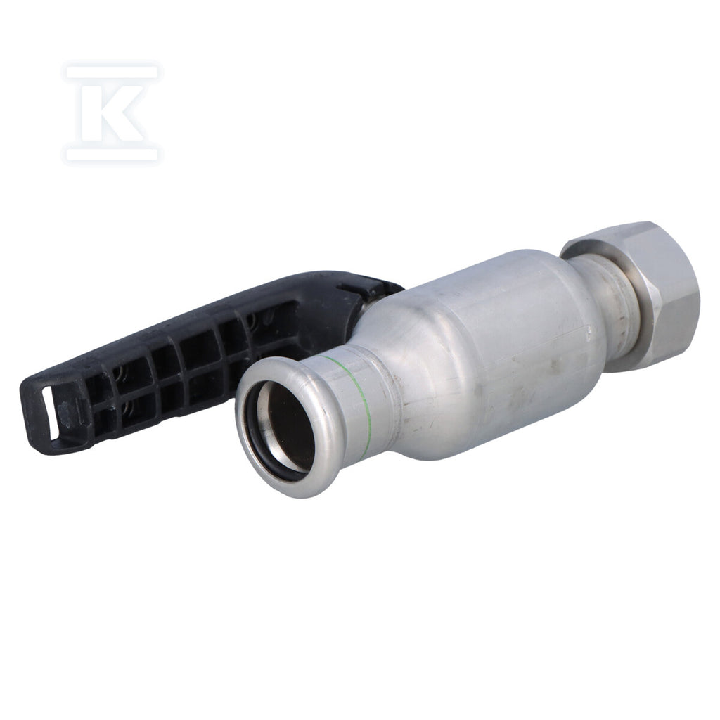 Zawór kulowy z półśrubunkiem z płaskim uszczelnieniem GW Inox - 22 G3/4"