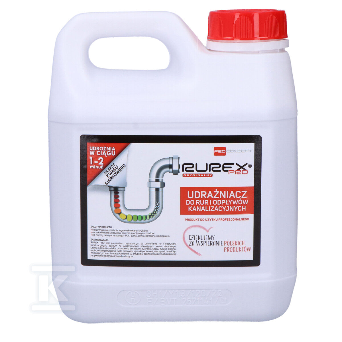 RUREX PRO 2L Udrażniacz do rur i odpływów kanalizacyjnych