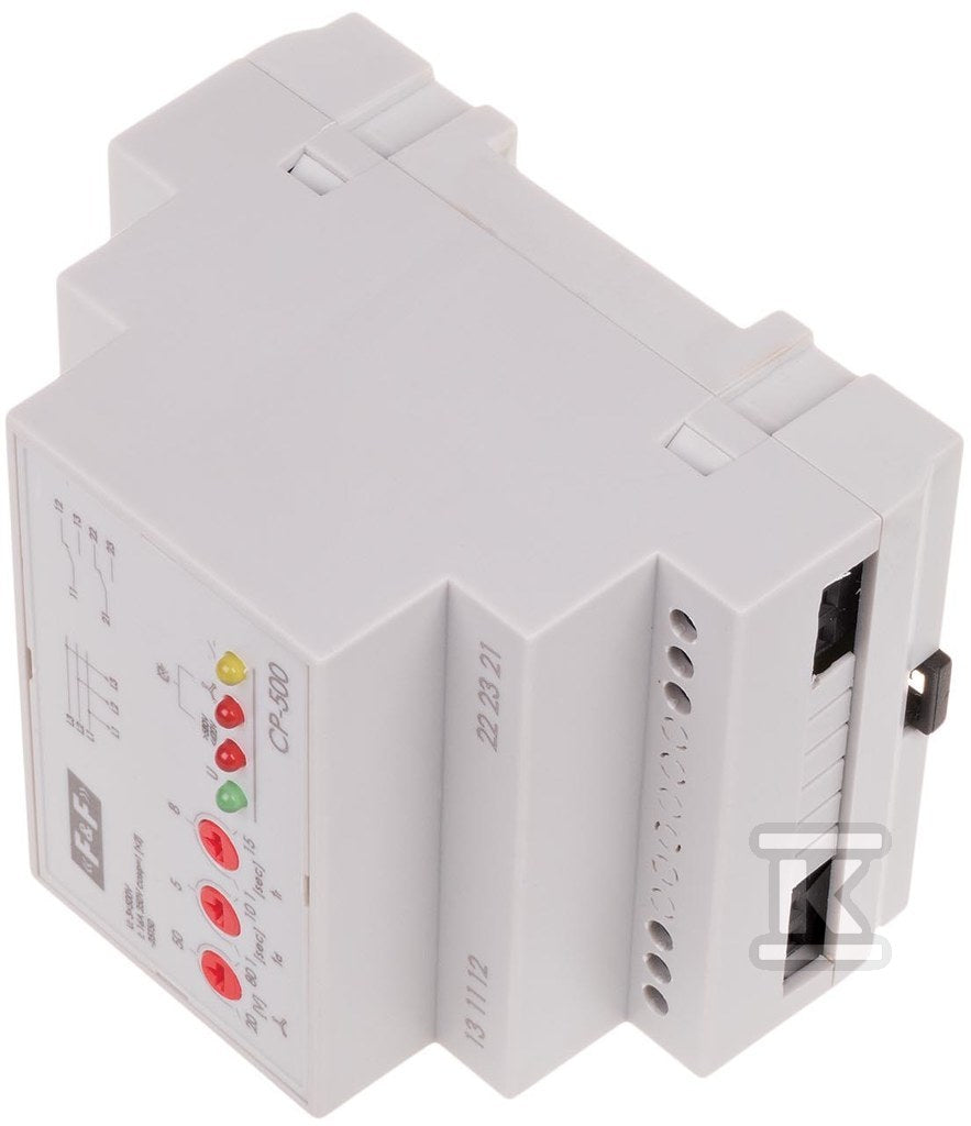 Przewkaźnik napięciowy trójfazowy CP-500, Un=3x500V bez N Un=3x500V bez N montaż na szynie TH-35