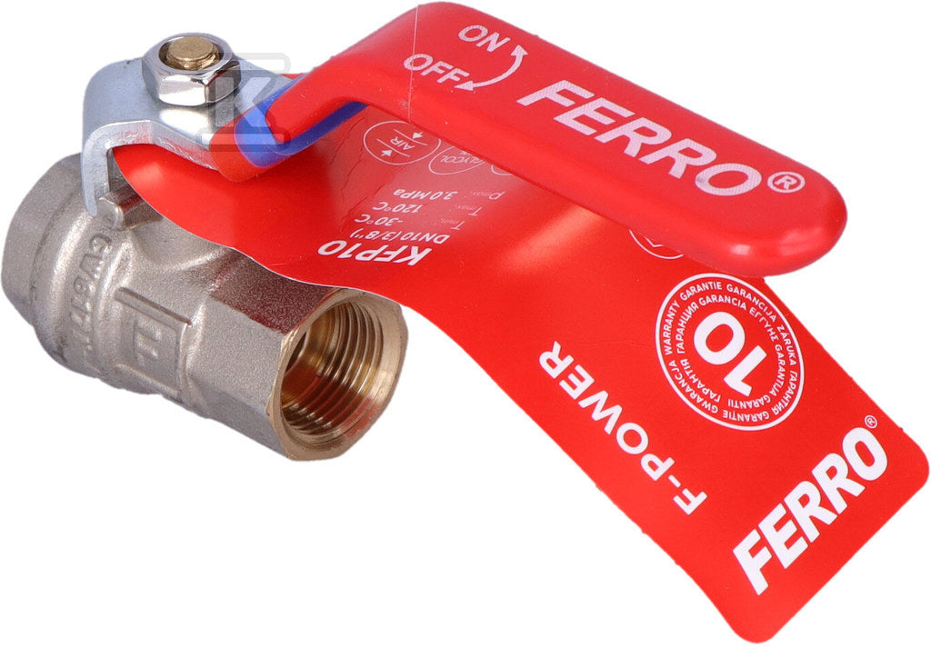 Zawór kulowy nakrętno-nakrętny z dźwignią, 3/8", F-Power