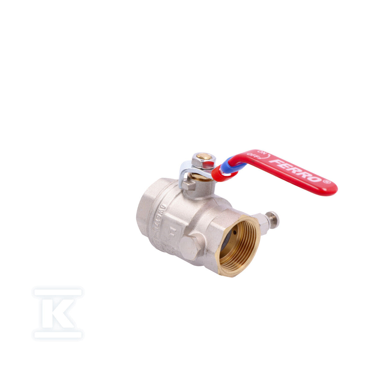Zawór kulowy nakrętno-nakrętny z dźwignią, z odpowietrznikiem i korkiem, 1 1/4", F-Power
