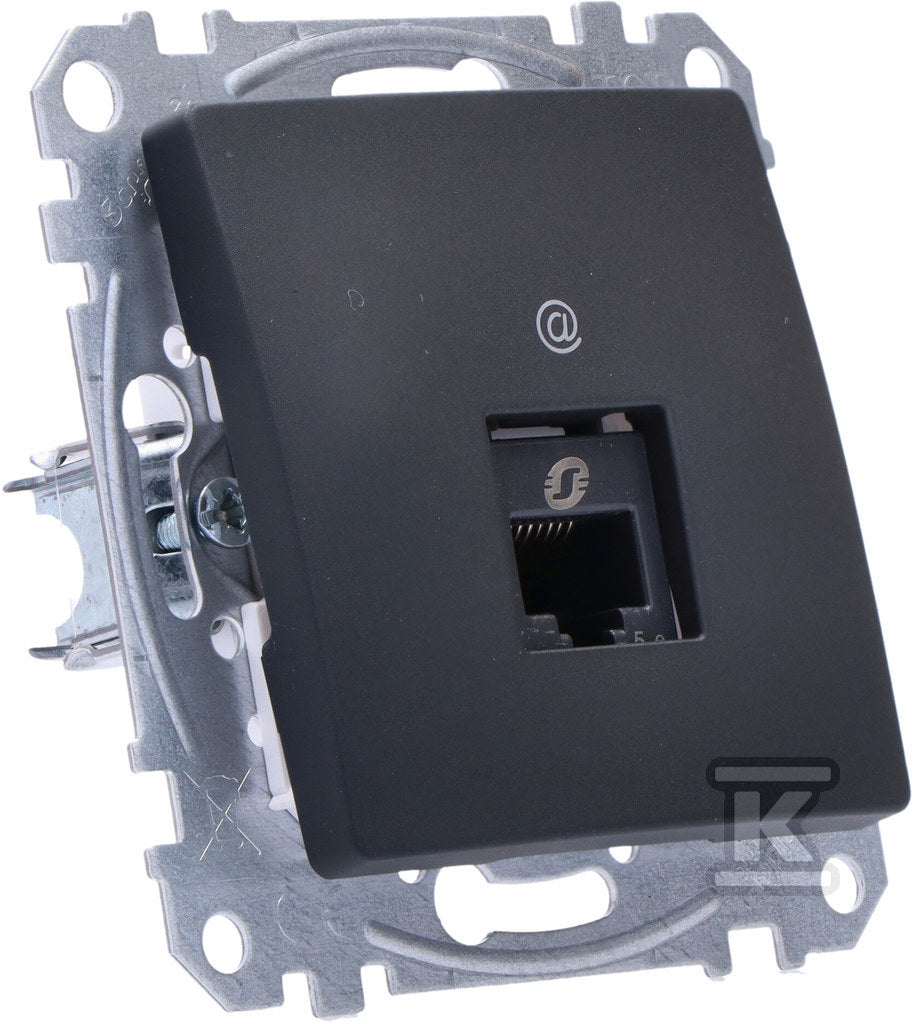 Gniazdo komputerowe RJ45 kat.5e UTP, czarny antracyt SEDNA DESIGN