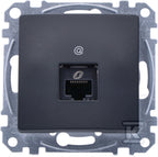Gniazdo komputerowe RJ45 kat.5e UTP, czarny antracyt SEDNA DESIGN
