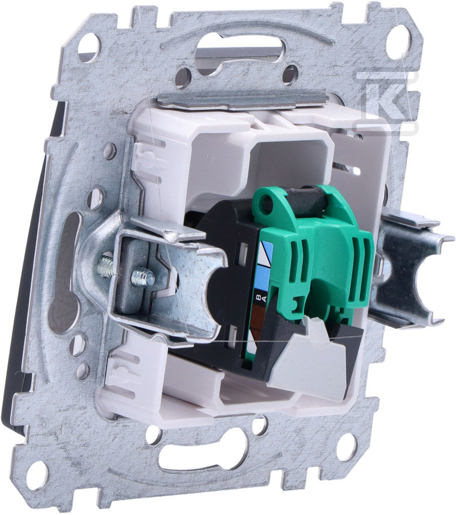 Gniazdo komputerowe RJ45 kat.5e UTP, czarny antracyt SEDNA DESIGN