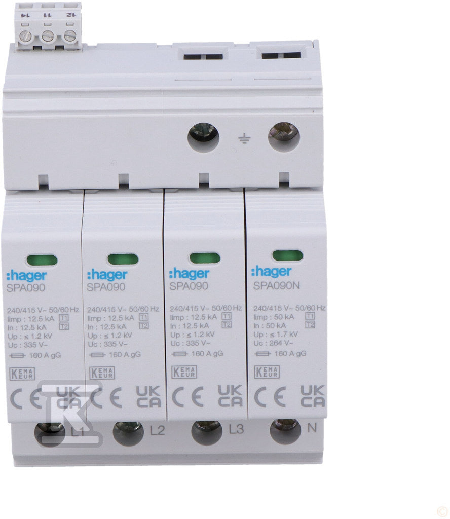 Ogranicznik przepięć T1+T2 MOV 4P sieć TN-S/TT Iimp=50 kA In=50kA Up1, 2kV