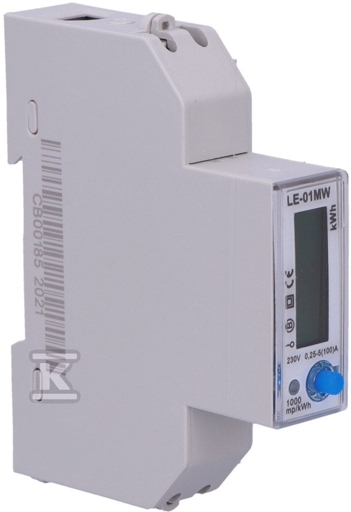Jednofazowy licznik zużycia energii czynnej, biernej, Modbus RTU, wielotaryfowy.