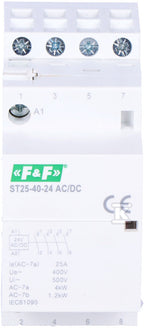 Stycznik modułowy na szynę, styki 4xNO, 25A, 24V DC