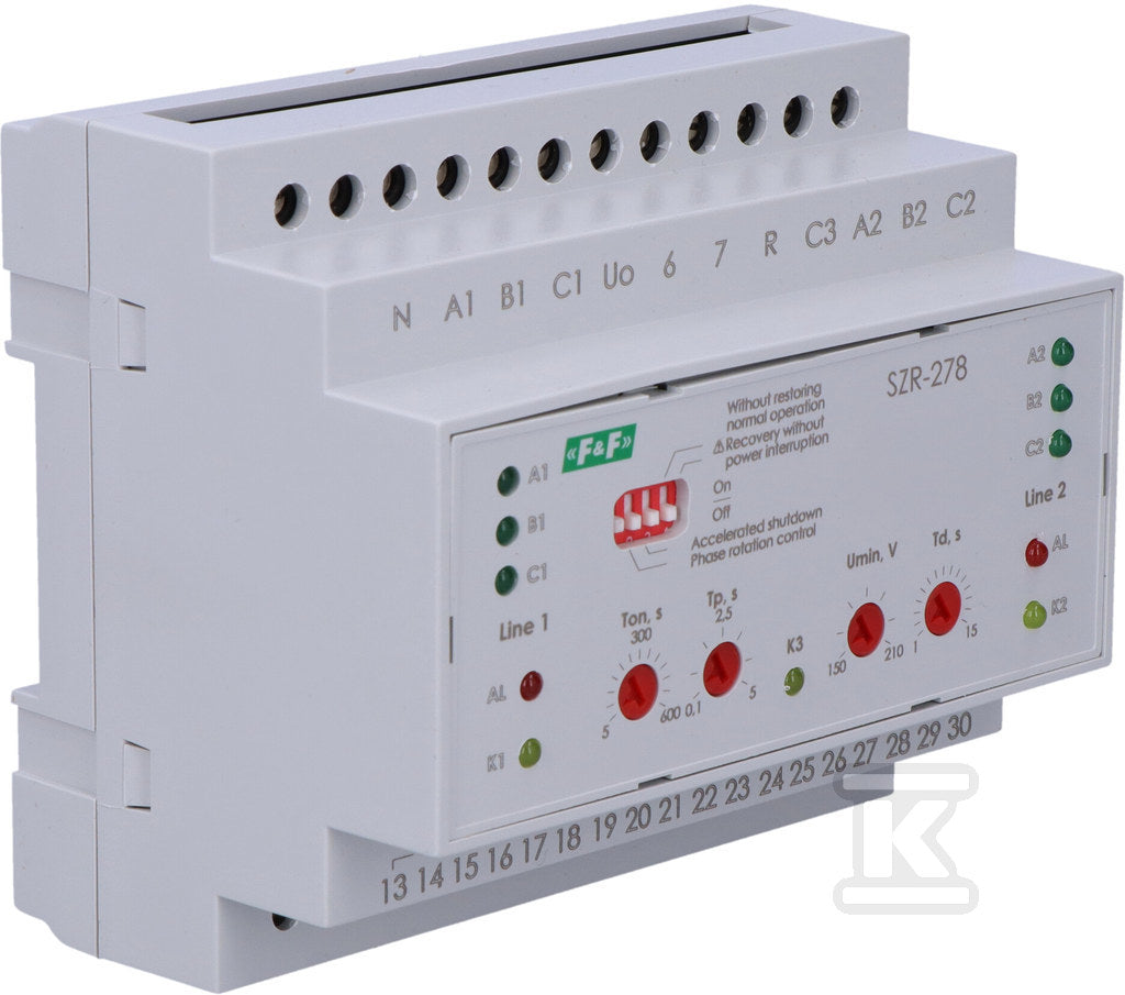 Sterownik załączania rezerwy, sieć 3 i 4-przewodowa, 24÷230V AC,