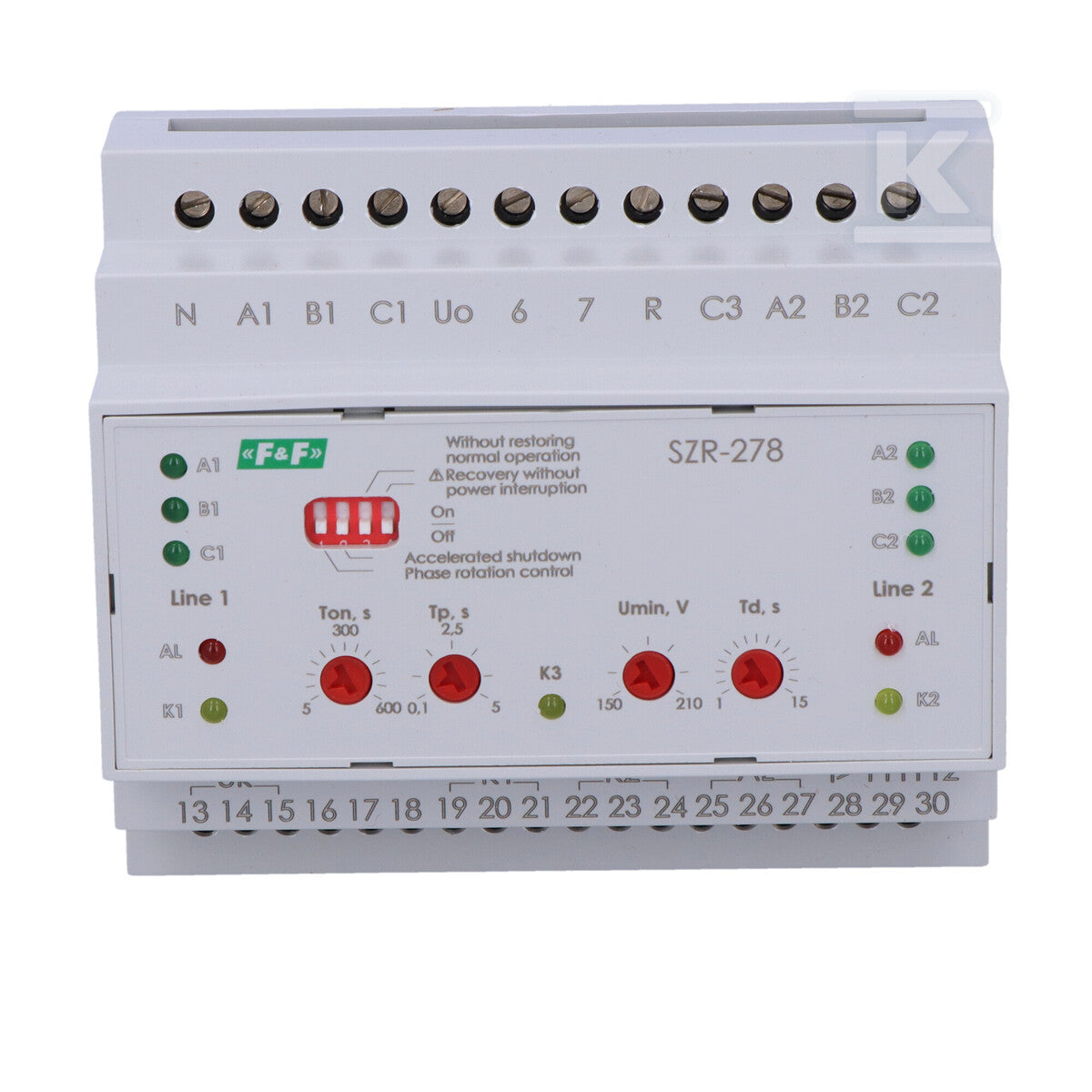 Sterownik załączania rezerwy, sieć 3 i 4-przewodowa, 24÷230V AC,