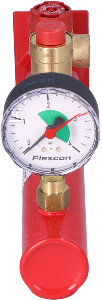 Konsola naczynia wzbiorczego c.o. FLEXCONSOLE PLUS z zaworem bezpieczeństwa 3 bar i manometrem, przyłącza GW 3/4" (bez szybkozłączki)