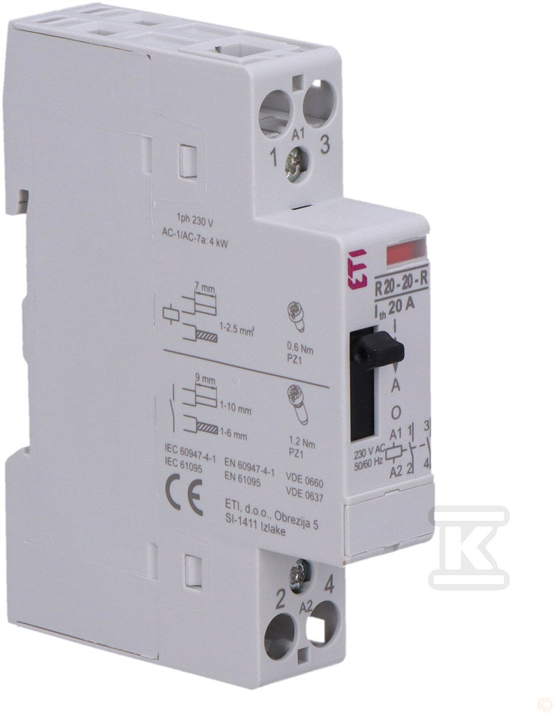 Stycznik modułowy R 20-20-R-230V AC