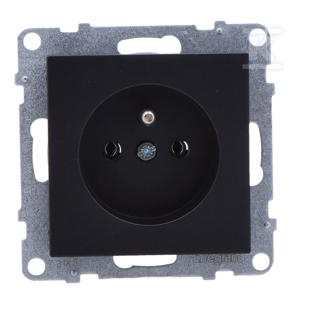 Gniazdo 2P+Z - - 16 A - 250 V~ - zaciski automatyczne, CZARNY SUNO