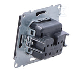 Gniazdo 2P+Z - - 16 A - 250 V~ - zaciski automatyczne, CZARNY SUNO