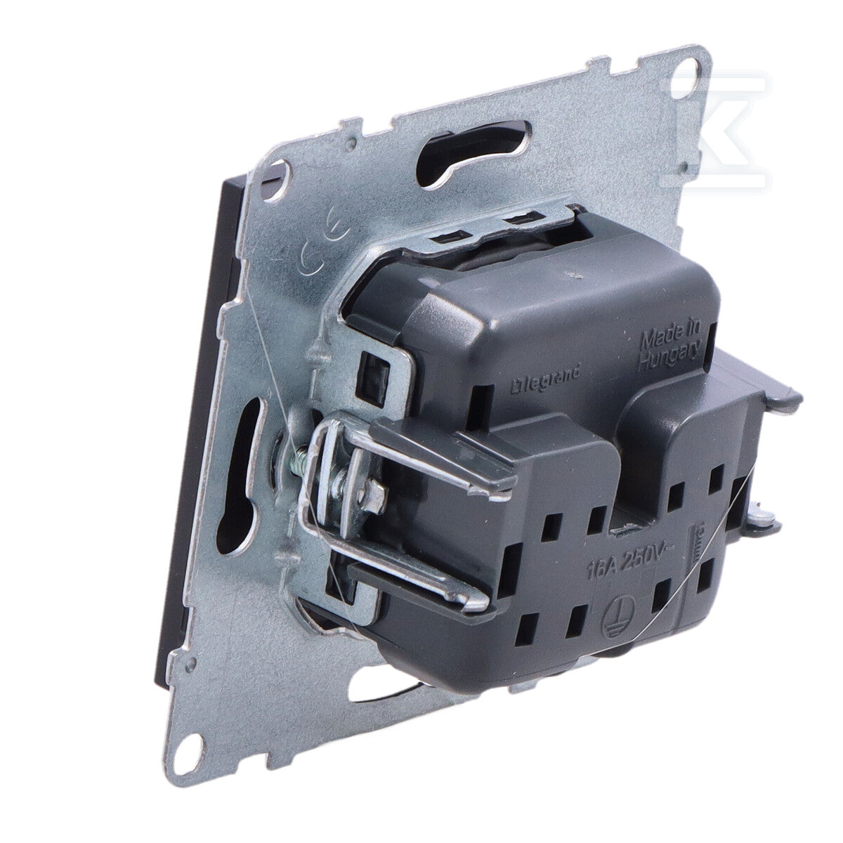 Gniazdo 2P+Z - - 16 A - 250 V~ - zaciski automatyczne, CZARNY SUNO