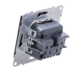 Gniazdo 2P+Z - 16 A - 250 V~ - zaciski śrubowe, CZARNY SUNO
