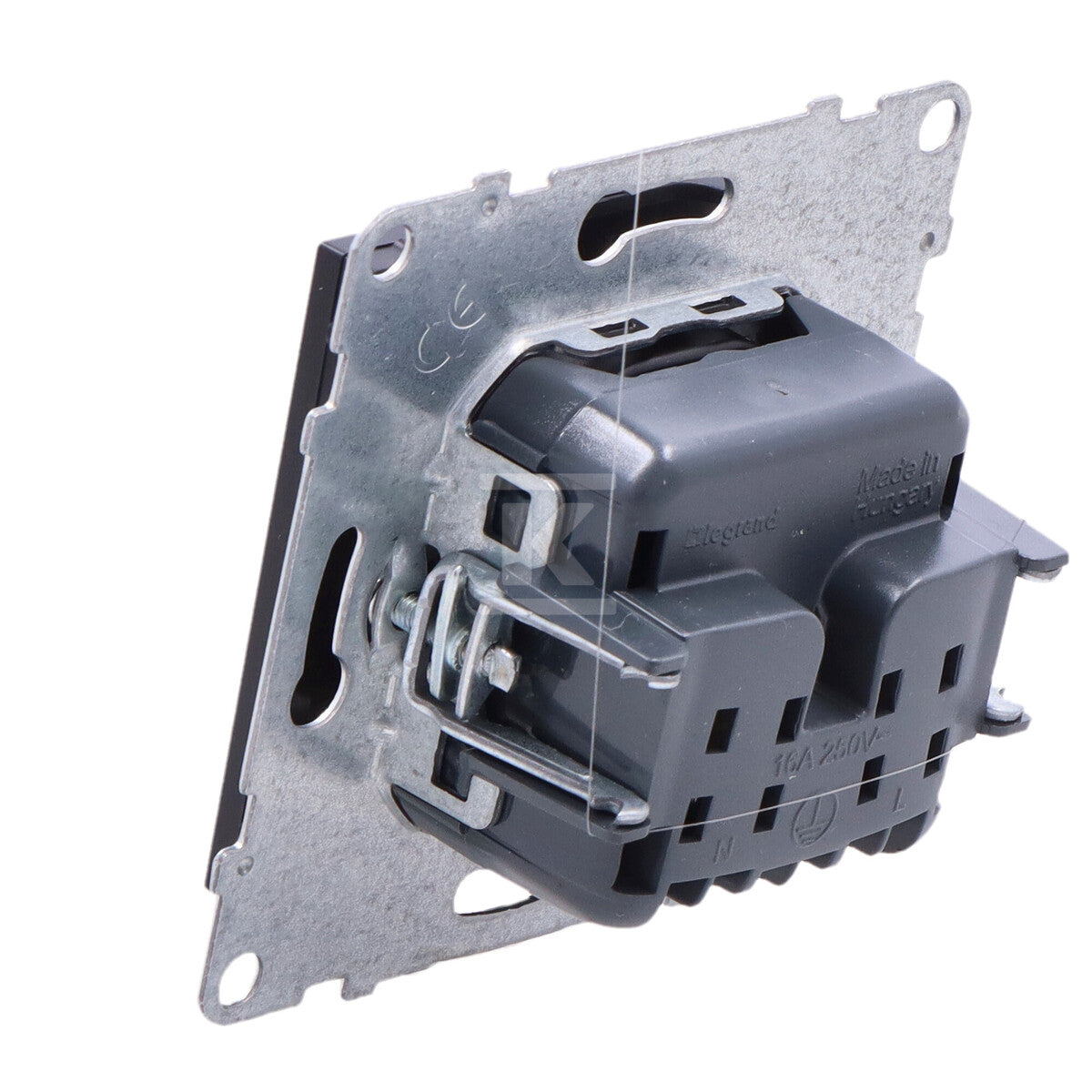 Gniazdo 2P+Z - 16 A - 250 V~ - zaciski śrubowe, CZARNY SUNO