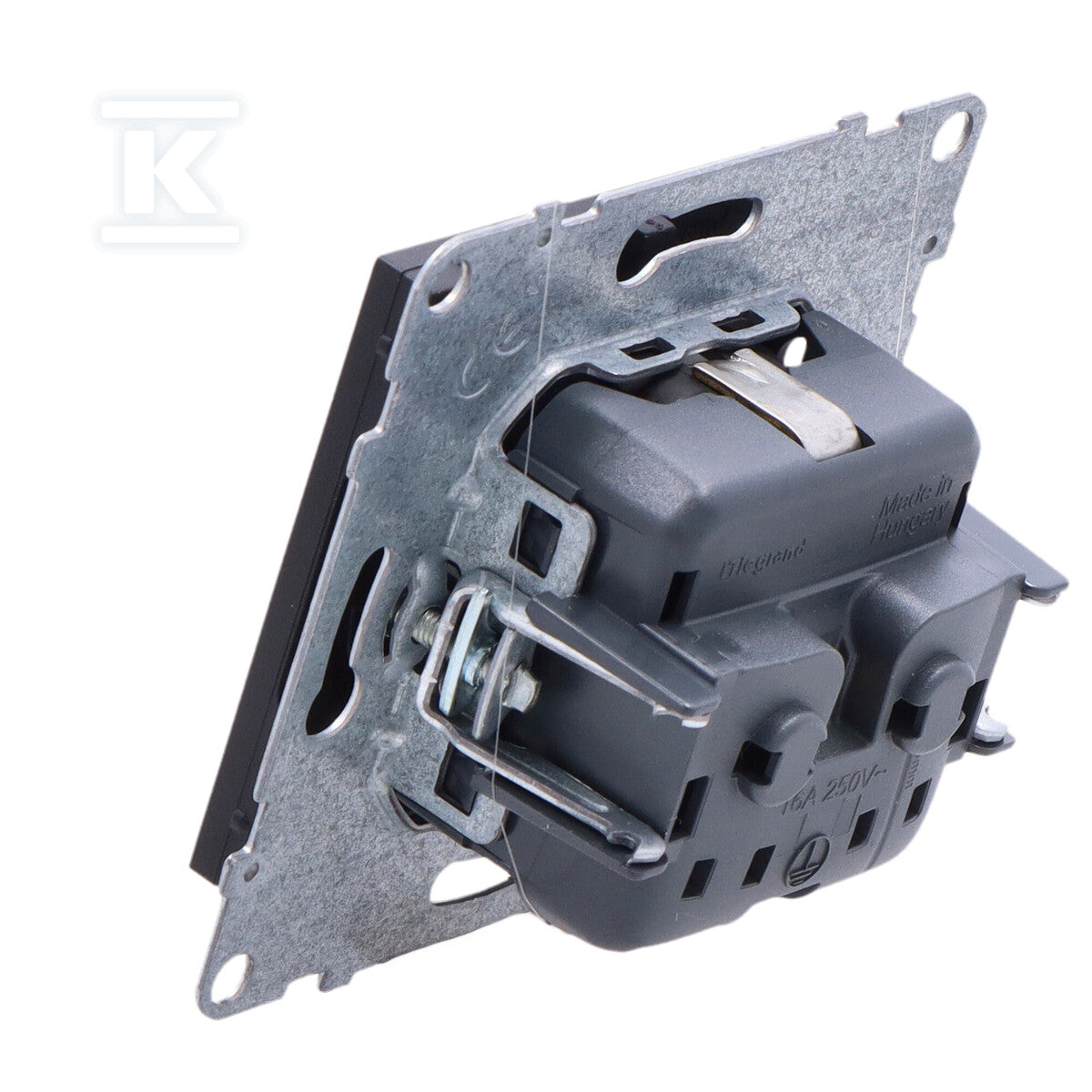 Gniazdo SCHUKO 2P+Z - 16 A - 250 V~ - z przesłoną - zaciski automatyczne, CZARNY SUNO