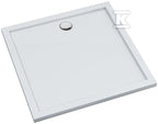 Brodzik akrylowy 3.2830 Standard Plus Smooth White 80x80x4,5 cm "Caspar New", kwadratowy z syfonem z chromowanym grzybkiem