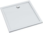 Brodzik akrylowy 3.2830 Standard Plus Smooth White 80x80x4,5 cm "Caspar New", kwadratowy z syfonem z chromowanym grzybkiem