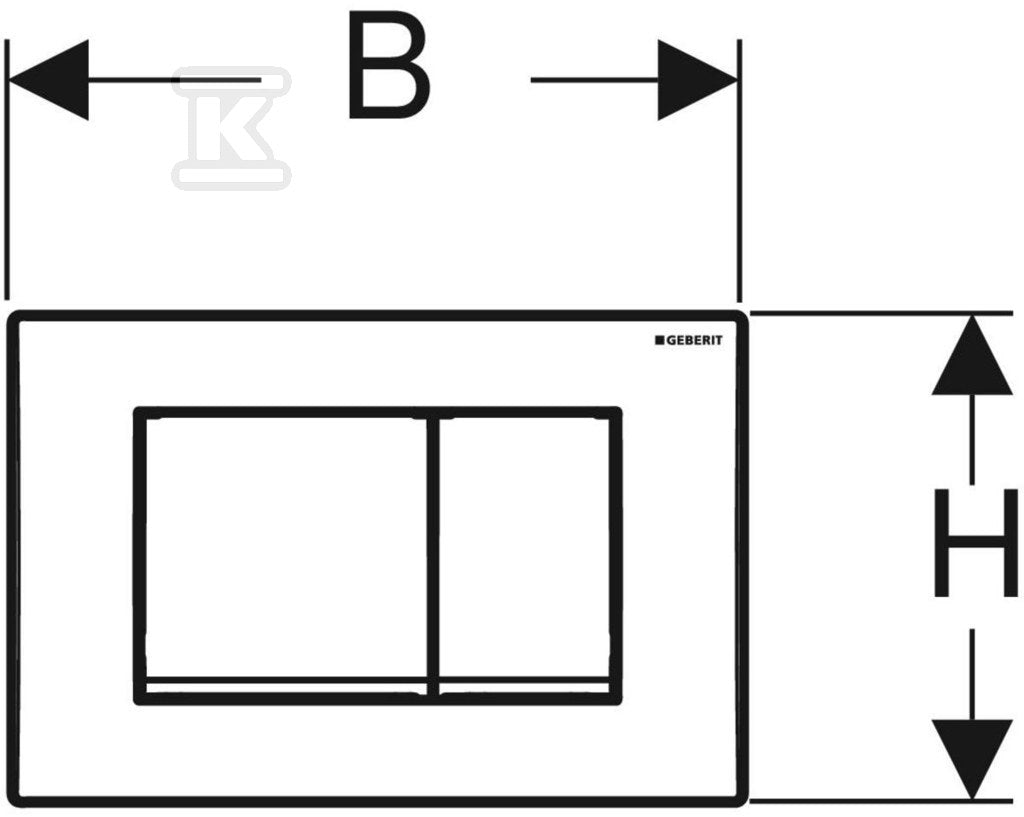 Przycisk spłukujący Delta30, przedni, chrom-mat
