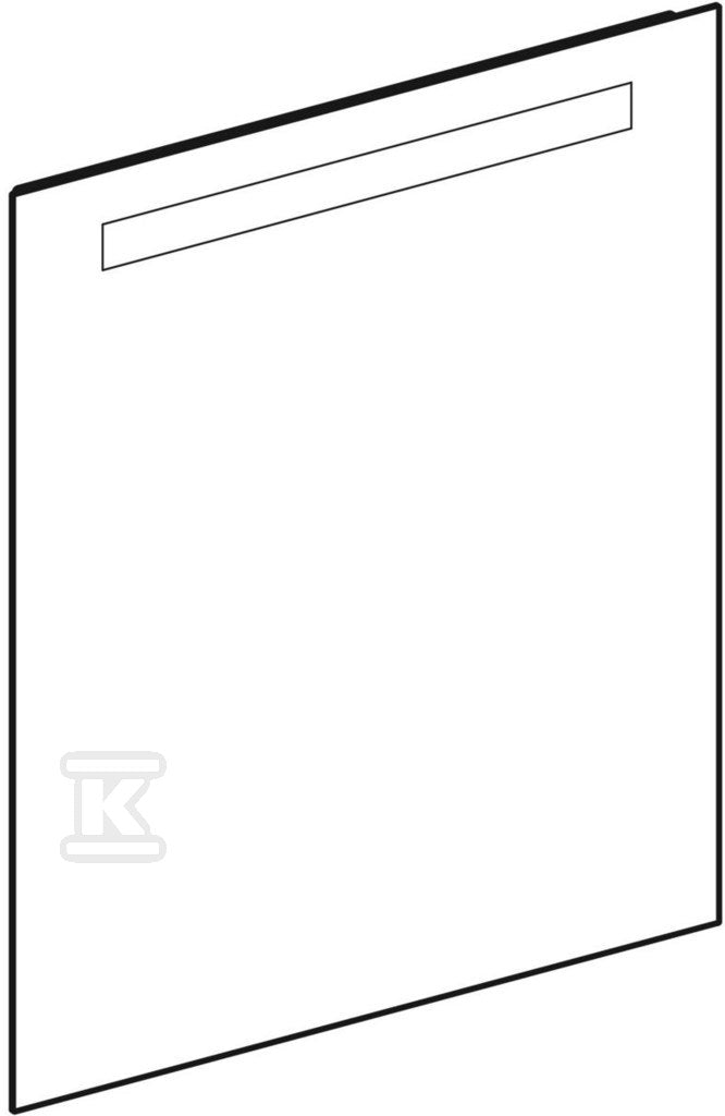 Lustro podświetlane Option Basic Square B60 cm, H70 cm, T3.2 cm, oświetlenie u góry, Aluminium anodyzowane