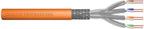 Kabel teleinformatyczny S/FTP Kat.7 4x2xAWG23/1, CPR:Dca , drut miedziany, LSZH, 500m, pomarańczowy