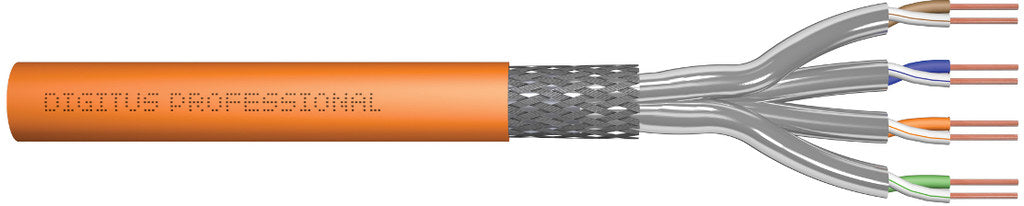 Kabel teleinformatyczny S/FTP Kat.7 4x2xAWG23/1, CPR:Dca , drut miedziany, LSZH, 500m, pomarańczowy