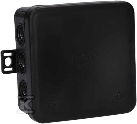 E113 - Puszka odgałęźna naścienna, czarna IP54 85 x 85 x 40 mm E113S