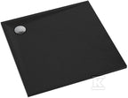 Brodzik kompozytowy 3.460/C/ST Stabilsound Plus Black Stone 80x80x3 cm "Etrusco", kwadratowy z syfonem z grzybkiem czarny mat
