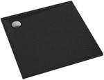 Brodzik kompozytowy 3.460/C/ST Stabilsound Plus Black Stone 80x80x3 cm "Etrusco", kwadratowy z syfonem z grzybkiem czarny mat