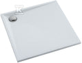 Brodzik kompozytowy 3.461/B/ST Stabilsound Plus White Stone 90x90x3 cm "Etrusco", kwadratowy z syfonem z grzybkiem biały mat