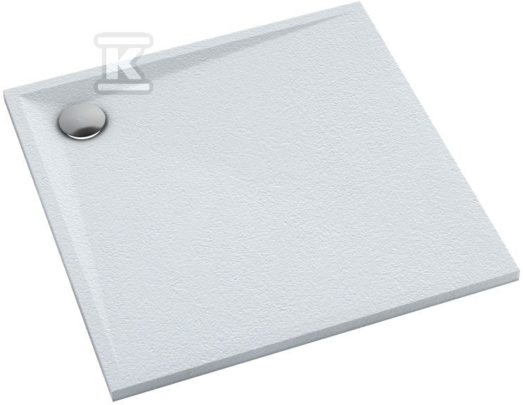 Brodzik kompozytowy 3.461/B/ST Stabilsound Plus White Stone 90x90x3 cm "Etrusco", kwadratowy z syfonem z grzybkiem biały mat