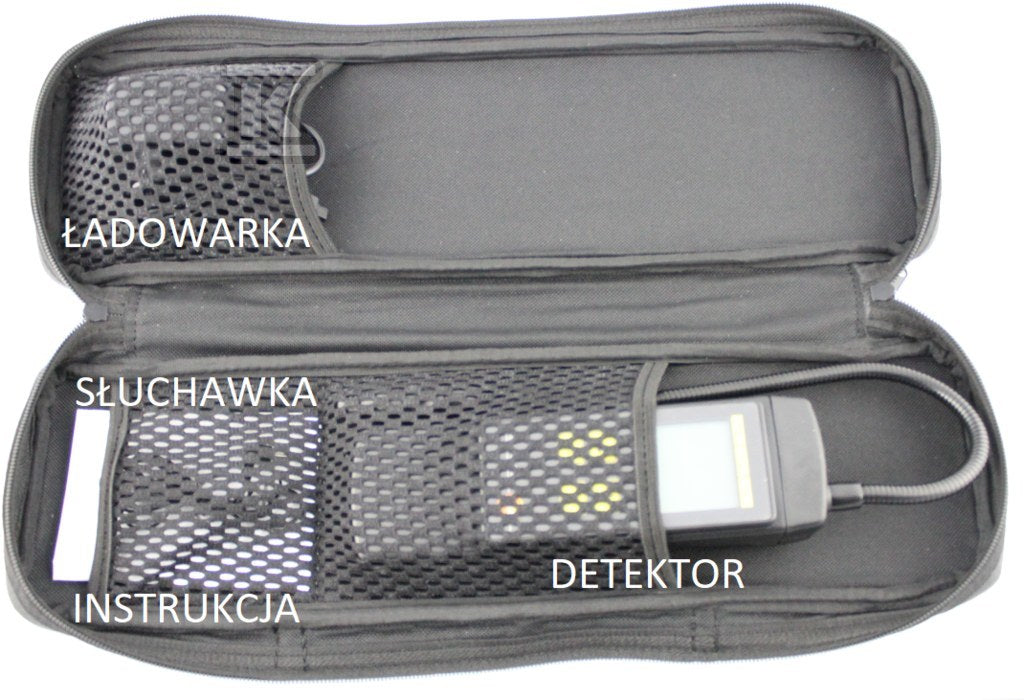 Futerał do detektora futerał do testo 316-2, mieści detektor, ładowarkę, słuchawkę, instrukcję