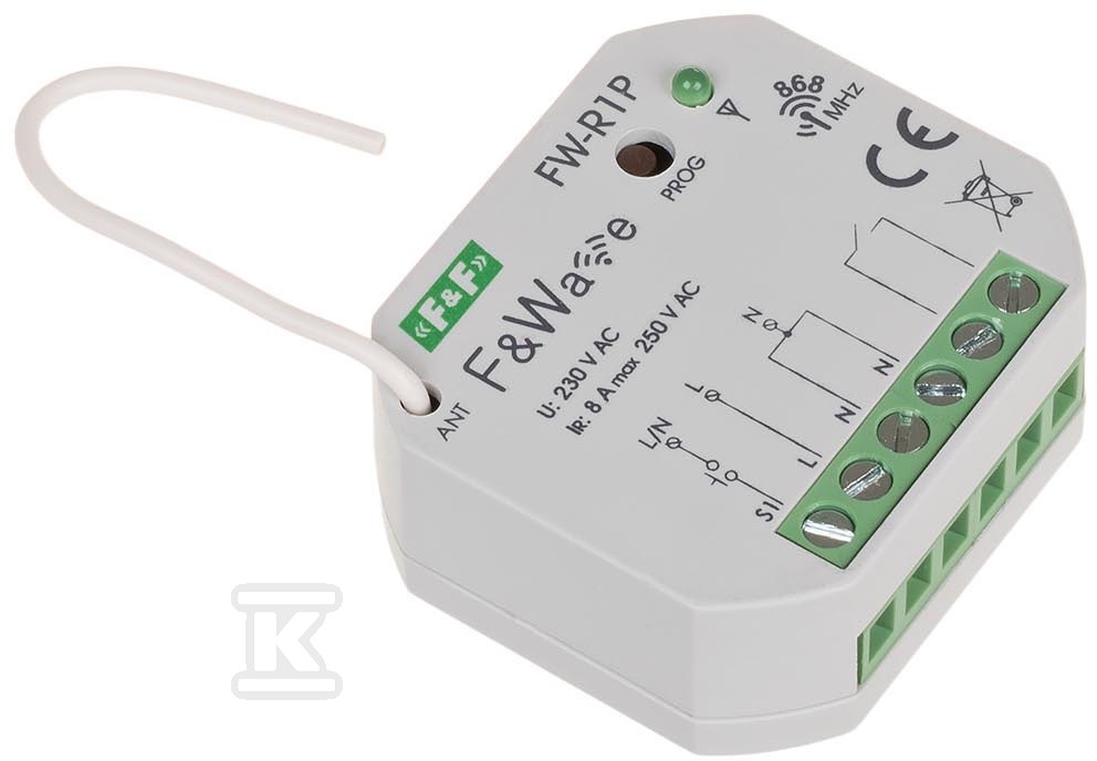 Radiowy pojedynczy przekaźnik bistabilny - montaż PDT 85÷265V AC/DC