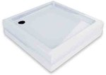 Brodzik Ravak Angela Basic Kompakt 90cm-samonośny prysznicowy kwadratowy do instalacji w całości z panelem wykonany z antybakteryjnego u średnica syfonu 90mm
