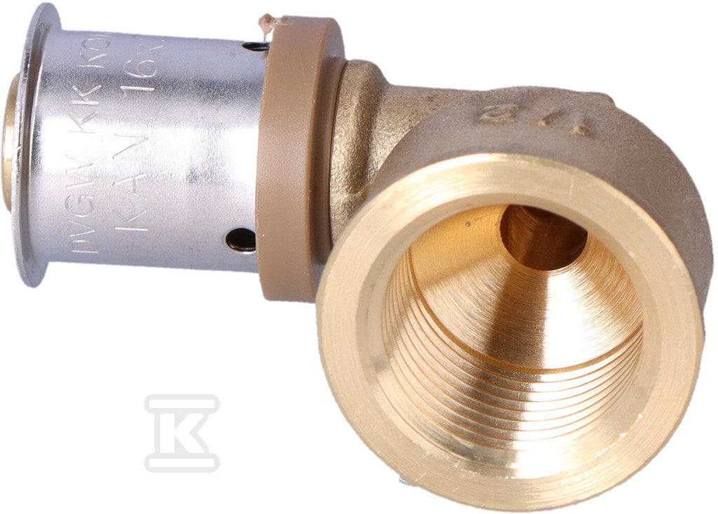 Kolano 90° mosiężne GW ultraPRESS - 16 Rp1/2"