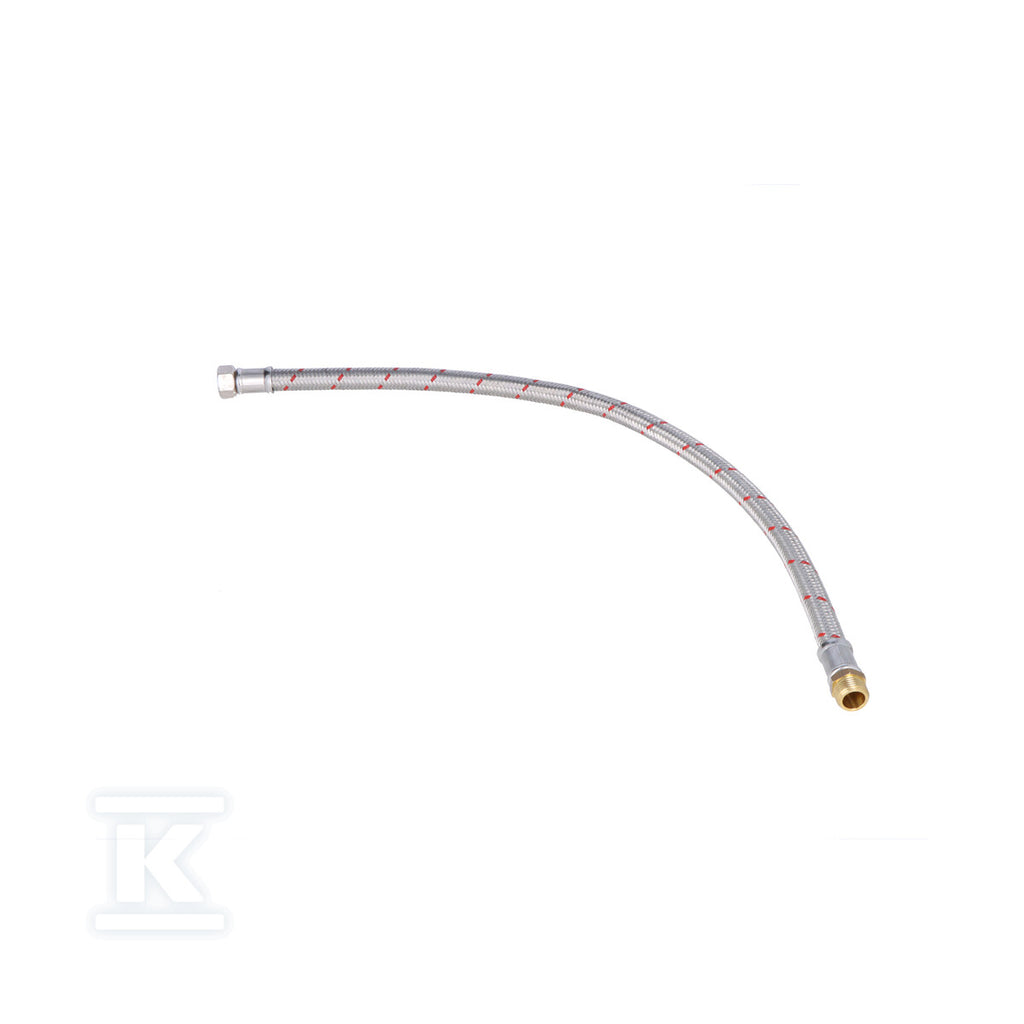 Wąż w oplocie 10bar,L=70 cm,1/2" gwint wewnętrzny / gwint zewnętrzny nierdzewny