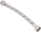 Wąż w oplocie stalowym 20 cm 1/2" nakrętno-nakrętny uszczelka