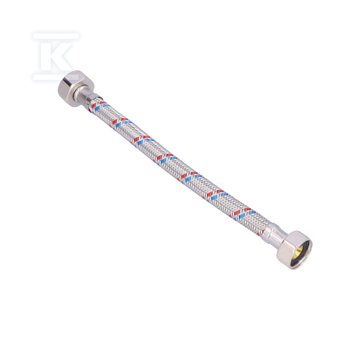 Wąż w oplocie stalowym 20 cm 1/2" nakrętno-nakrętny uszczelka